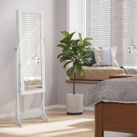 Standing Jewelery Cabinet with Mirror and LED lighting - Lockable - Jewelery storage cabinet with large mirror