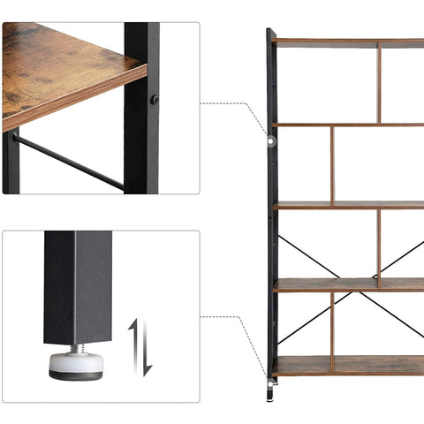 Rootz Bookcase - Bookcases - Industrial - Wood - Iron Frame - 74 x 30 x 154.5 cm (LxWxH)