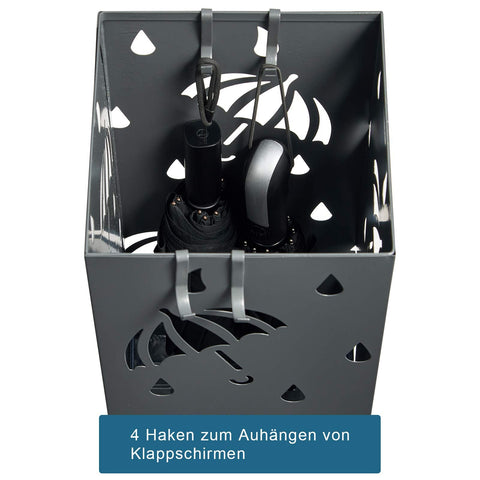Rootz Umbrella Stand - Brolly Holder - Parasol Organizer - Rain Gear Storage - Canopy Rack - Shade Support - Anthracite - 20x20x49cm