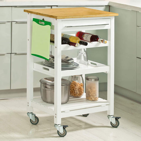 Rootz Keuken Opbergwagen Serveerwagen Keuken Opbergplank + Gratis Hakblok