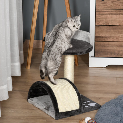 Rootz Scratching Post - Scratching Board - Soft Cushion - MDF - Gray - 36 x 36 x 44 cm