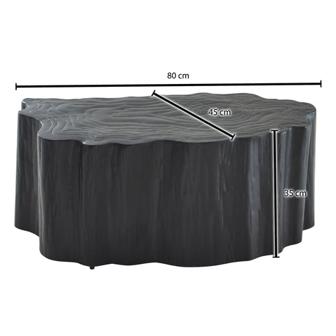 Rootz Tree Trunk Coffee Table - Modern Design - Large Living Room Table - Black Metal - 80x45x35 cm