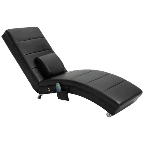 Rootz Massagetafel - Relaxligstoel - Massagefunctie - Loungestoel - Ergonomisch Hoge Rugleuning - Zwart - 58 x 163 x 87 cm