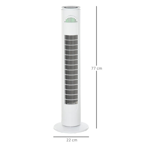 Rootz Turmventilator – Standventilator – Fernbedienung – ABS-Kunststoff – Weiß – 22 x 77 cm