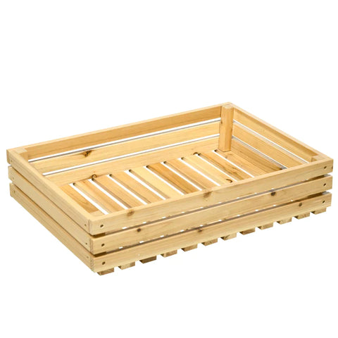 Rootz Vegetable Rack with 5 Shelves - Fruit Crate - Vegetable Crate - Weather Resistant - 4 Wheels - Natural - 73 cm x 45 cm x 91 cm