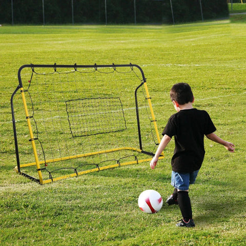 Rootz Soccer Goal - Soccer Net - Soccer Rebounder Goal - Rebound Wall Net - Soccer Rebound Wall - Yellow/Black - 184 x 63 x 123 cm