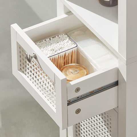 Rootz Badkamer Hoge Kast - Badkamerkast - Opbergkast met 3 Planken - 1 Lade - 1 Kast