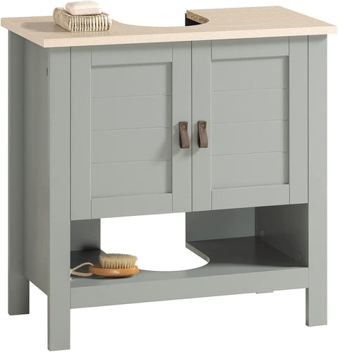 Rootz Under Sink Bathroom Cabinet - Storage Cabinet with Double Doors - Suitable for Pedestal Sinks