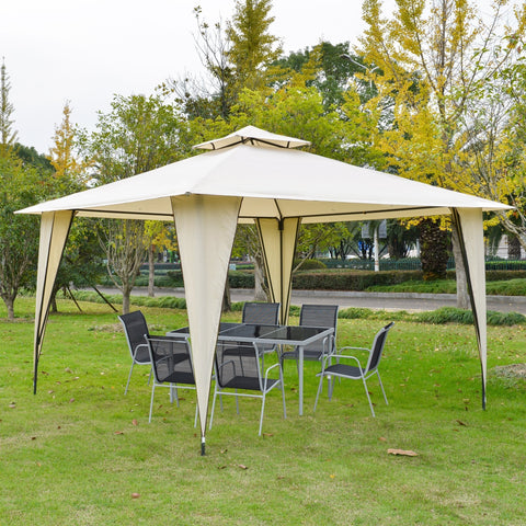 Rootz Garden pavilion - Party tent - Sun protection - Polyester - Beige - 3.5 x 3.5 x 2.7 m