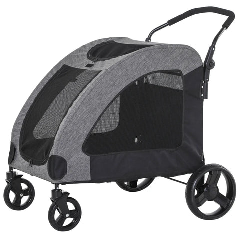 Rootz Pet Trolley - Pet Stroller - Pet Buggy - Dog Buggy - Dog Trailer - Pet Trailer - Gray/Black - 98x82x110 Cm