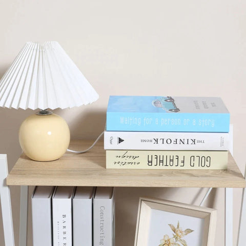 Rootz Bookshelf - X-shape Standing Shelf With 4 Levels Storage Rack - Living Room - Bedroom - Kitchen - Office - Chipboard - Metal - Natural - 54 x 35 x 110 cm