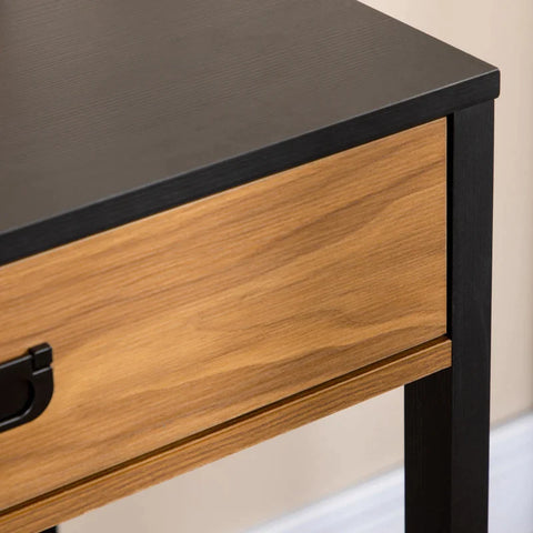 Rootz Industrial Design Desk - 1 Drawer - 1 Compartment -  Workspace organization - Home - Office - Brown + Black - 110 cm x 50 cm x 76 cm