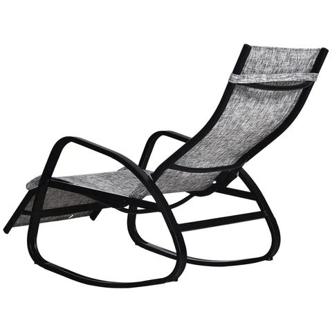 Rootz Rocking Chair - Rocking Lounger - Garden Lounger - Swing Lounger - Grey - 64 x 69 x 108 cm