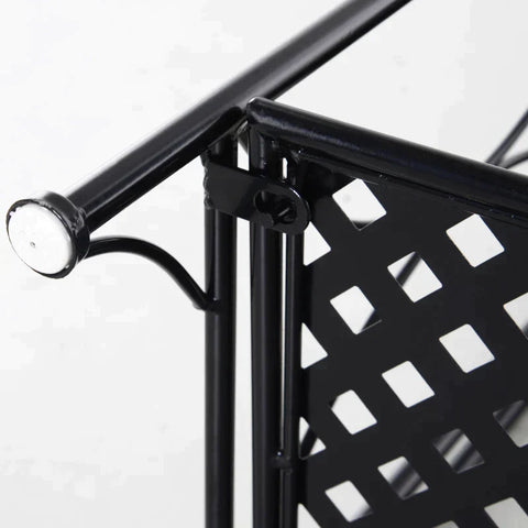 Rootz Plant Shelf - Garden Shelf - Flower Shelf - Flower Stairs With 3 Shelves - Black - 56 x 30 x 114 cm