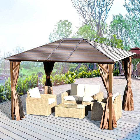 Rootz Gartenpavillon – Außenpavillon – Pavillon Pavillon – Gartenpavillon – Pavillon – 300 L x 365 B x 262 H cm