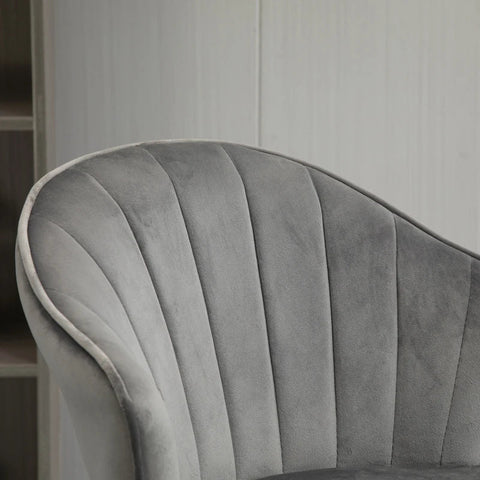 Rootz 2er-Set Barhocker – drehbare Barstühle – mit samtiger Rückenlehne – höhenverstellbar – armloser Schaumstoff – Grau – 51 x 53 x 92–112 cm