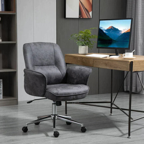 Rootz Office Chair - Desk Chair - Height-adjustable - Rocker Function - Swivel - Steel - Dark Grey - 67 x 69 x 102cm