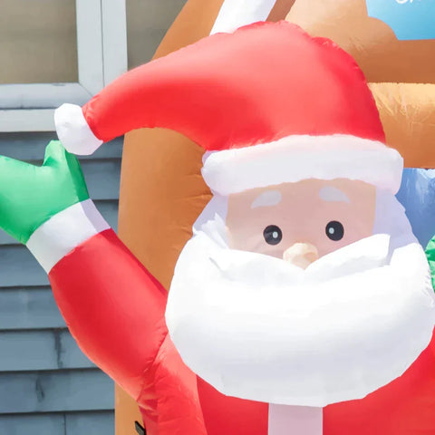 Rootz Christmas Gingerbread House - Inflatable Christmas Decoration - Garden Decoration - Herring - Tension Rope - Blower - Brown - 222 x 112 x 210 cm