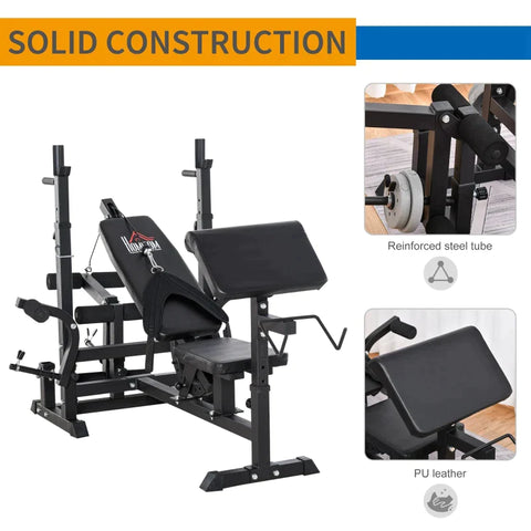 Rootz A.I.'s Multi Training Bench - Black - Steel, Pu - 82.67 cm x 43.3 cm x 40.55 cm