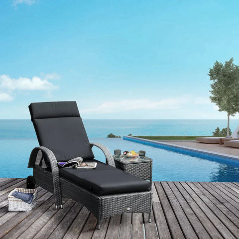 Rootz Pillow - Ligbed Kussen - Outdoor Ligbed Kussen - Polyester, PP Vulling - Zwart - 196 cm x 55 cm x 8 cm