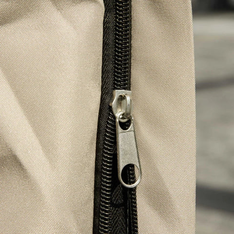 Rootz Parasol - Parasol With Base And 4 Weights - Umbrella - Canopy - Aluminum - Khaki - 2.7 x 2.7 x 2.6 m