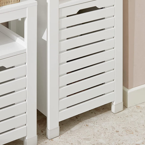 Rootz Badkamer Hoge Kast - Kast - Badkameropberger - Kast met 2 lattendeuren en 2 planken