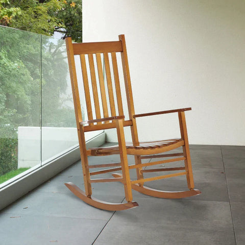 Rootz Rocking Chair - Porch Rocking Chair - Relaxing Swing Chair - Swing Chair - Poplar Wood - Natural - 69 x 86 x 115 cm