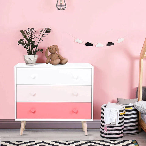 Rootz Children's Wardrobe - Children's Room Closet - Children's Drawer Cabinet - 90 x 42 x 80 cm