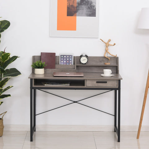 Rootz Schreibtisch – Computertisch – Stauraum – Bürotisch – Schublade – Industriell – MDF – Grau – Schwarz