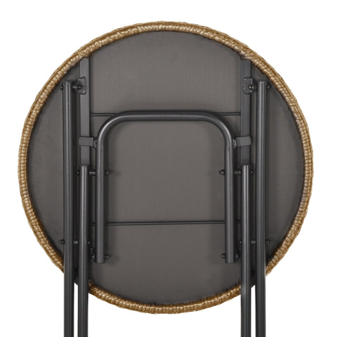 Rootz Garden seating group - Bistro set - Foldable - Steel - Natural - 60 x 71 cm