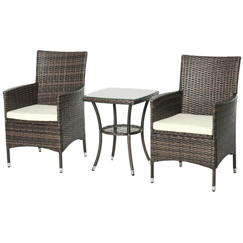Rootz Garden Furniture - Side Table - Rattan Garden Set - Coffee Table - Poly Rattan - Brown - 60 x 58.5 x 89.5 cm
