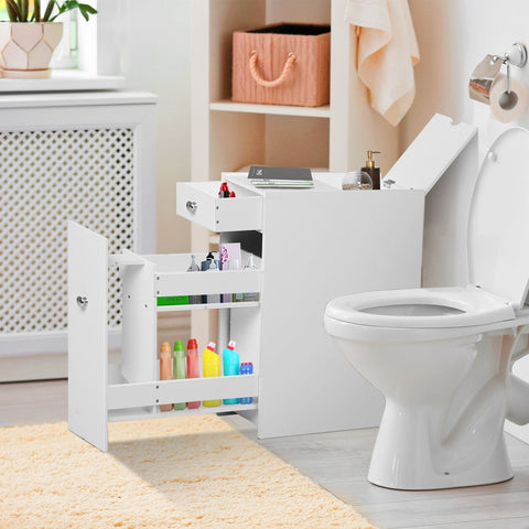 Rootz Badkamermeubel - Ladekast - Badkamermeubel - Opbergkast - 2 Lades - 1 Opbergvak - Hout - 48 x 17 x 57 cm - Wit