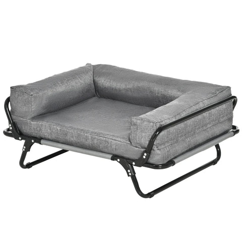 Rootz Hondensofa - 2 In 1 Pet Sofa - Pet Bed - Dog Lounger - Cat Sofa - Verhoogd Dog Bed - Slaapplaats Voor Katten Honden - Grijs - 80 x 59 x 36 cm