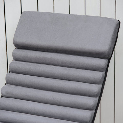 Rootz Gartenstuhl – Liege – Metall – Silberweiß/Schwarz/Dunkelgrau – 145 x 74 x 86 cm