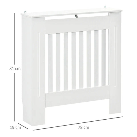 Rootz Radiator Cover - Heating Cover - Radiator Cover For Bedroom Living Room - MDF - White - 78 x 19 x 81cm