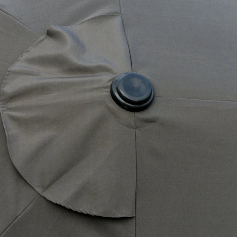 Rootz Double Sided Parasol - Parasol - Sun Umbrella - With LED Solar Lights - Dark Gray - 440 x 260 cm