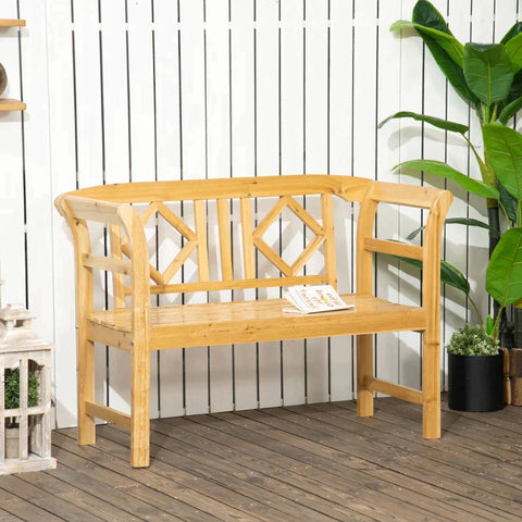 Rootz Tuinbank - Landelijke Tuinbank - Weerbestendig - Massief Hout - Naturel - 116cm x 53cm x 83cm