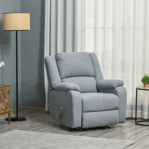 Rootz Lounge Chair - Relaxation Chair - Armchair - With Reclining Function - TV Armchair - TV chair - Polyester - Gray - 90 x 96 x 98 cm