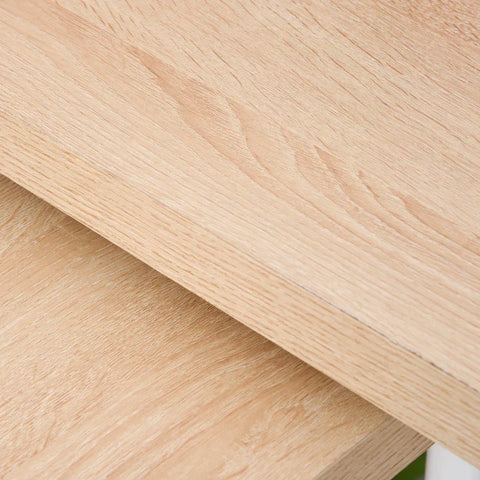 Rootz Corner Desk - Kitchen Table - L-shape Desk With Shelves - Corner Desk - Pc Table - Computer Desk - Office Table - White/Oak - 220 x 55 x 76 cm