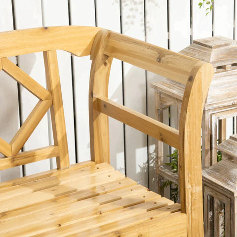 Rootz Tuinbank - Landelijke Tuinbank - Weerbestendig - Massief Hout - Naturel - 116cm x 53cm x 83cm