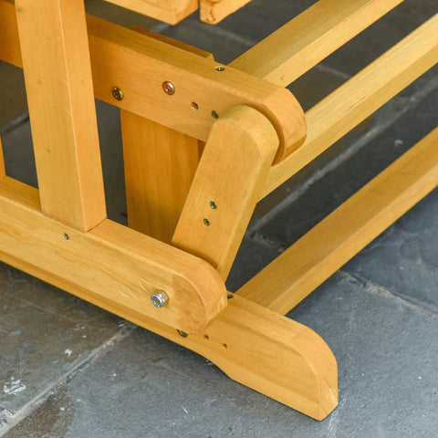 Rootz 2-seater Rocking Chair With Armrests - Swing Bench - Garden Chair - Rocking Chair - Solid Wood - Natural - 124 x 76 x 95 cm