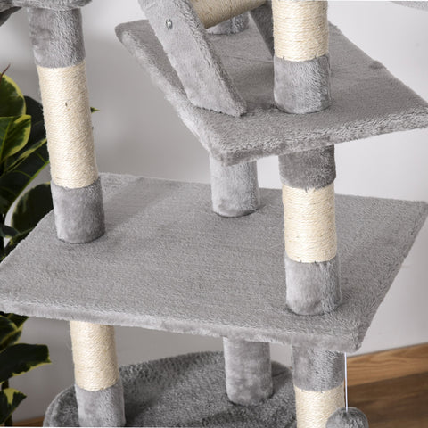 Rootz climbing tree - Scratching post - Adjustable to ceiling - Chipboard - Light gray