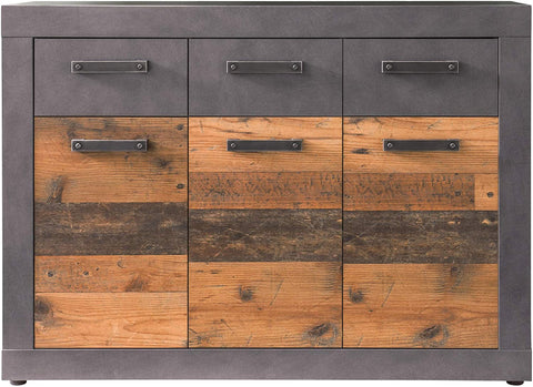 Rootz Sideboard – Aufbewahrungsschrank – Braun und Schwarz – 117 x 86 x 37 cm