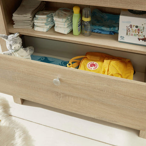 Rootz Nursery Furniture - Versatile Baby Room Organizer - Neutral Diaper Changer with Storage - Beige - 96x102x69 cm