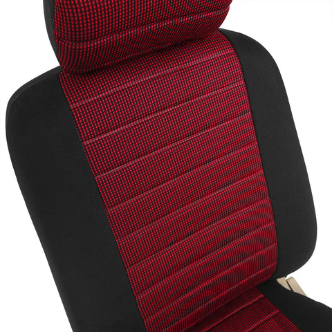 Rootz Car Seat Cover - Automobile Cushion Protector - Vehicle Upholstery Shield - Auto Bench Guard - Car Chair Cloak - Drive Seat Wrap - Red-Black - Universal Fit