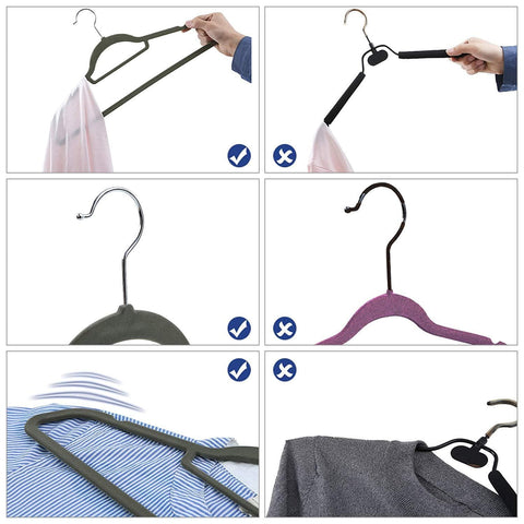 Rootz Kleiderbügel – 100 Stück – rutschfest – drehbarer Metallhaken – Grau