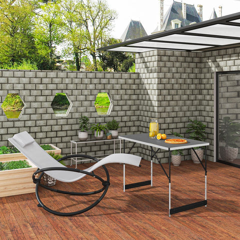 Rootz Camping Table - Folding Desk - Portable Workstation - Outdoor Stand - Garden Surface - Picnic Counter - Event Platform - Gray - 100x73-94x60cm