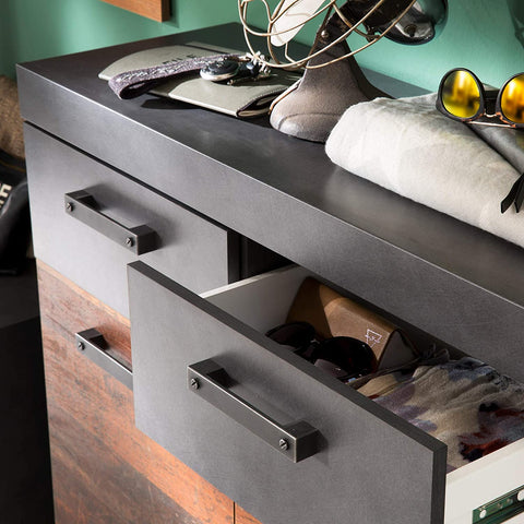 Rootz Shoe cabinet - Storage for shoes - Cupboard - Sideboard - 90 x 89 x 34 cm Graphite gray