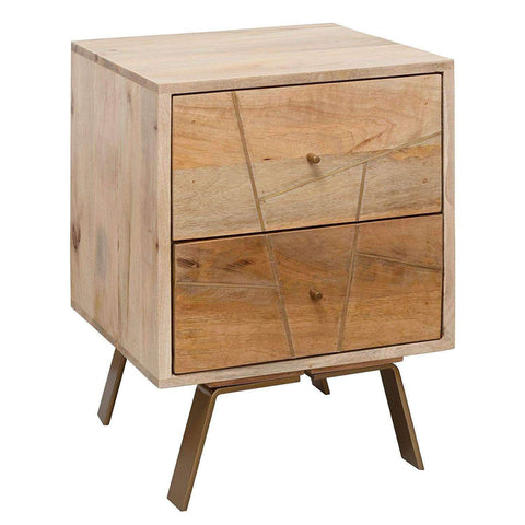 Rootz Bedside table - Bedside tables - Solid Wood - Brown - 40 x 56 x 40 cm