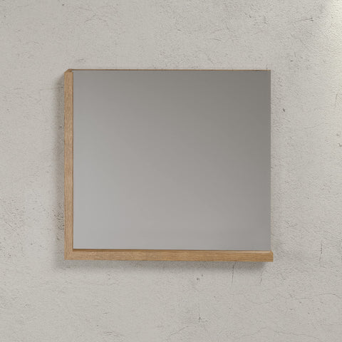 Rootz Wandspiegel - Reflecterend Glas - Kaptafel - Kijkglas - Halreflector - Decorversterker - Interieuraccent - Antraciet met Coast Evoke Oak - 80x72x12cm